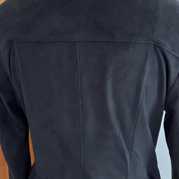Style & Co Black Faux Suede Peplum Jacket Long Sleeve Size Medium Petite - Picture 6 of 11